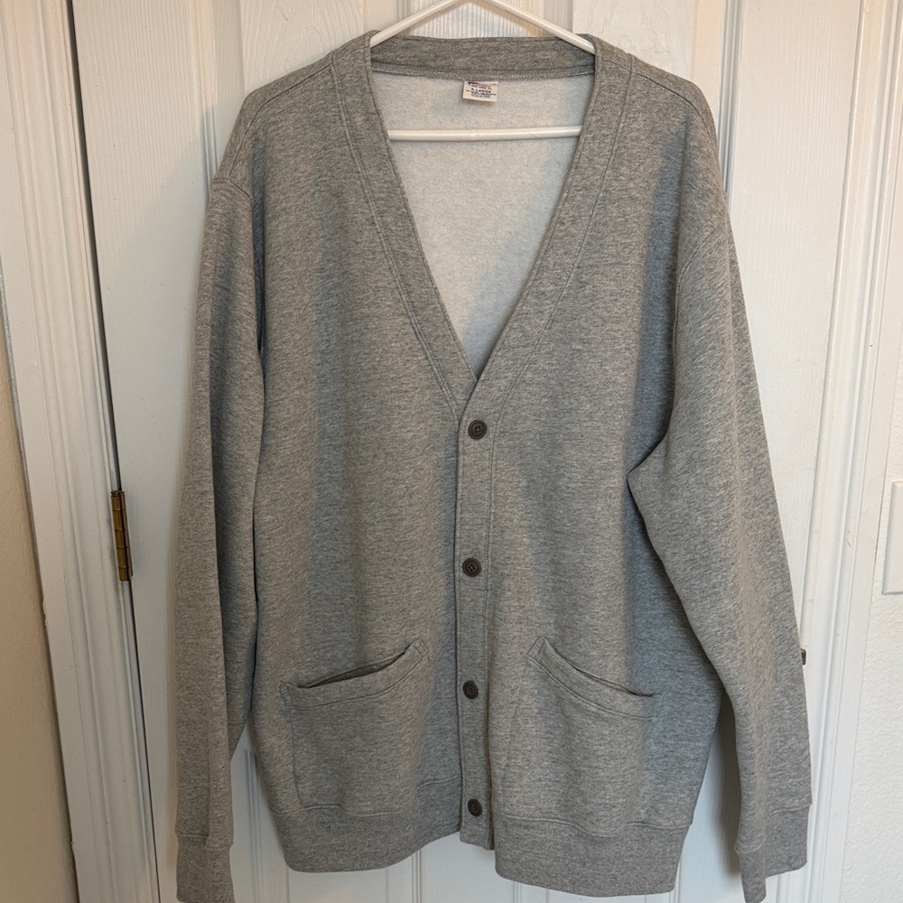 J. Crew Light Gray Button Front Cardigan